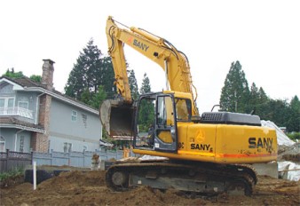 SANY diggers in the residential buildings in Canada SANY diggers in the residential buildings in Canada
