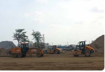 SANY graders in Bangsue Railway Station of Thailand