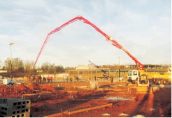 SANY SY5253-37 pump truck in Hall Middle School Project in America