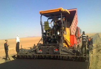 SANY paver in Mongolian road construction