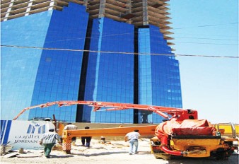 HBT120C-2120DIII trailer concrete pump in Jordan Gate Towers in Jordan