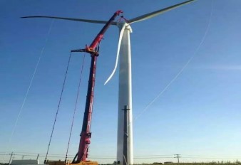 SANY crane machine proves high lifting performance in wind turbine installation
