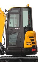 enclosed cab of mini excavators
