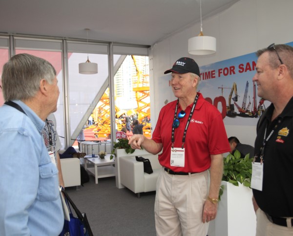 SANY America's staff talking with visitors