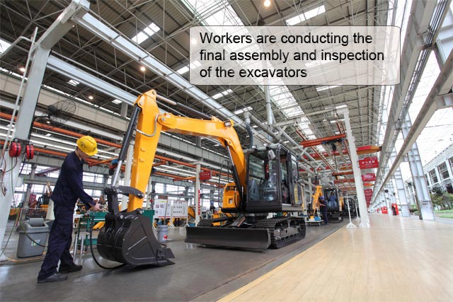 SANY excavator assembly facility- the most beautiful factory in China SANY excavator assembly facility- the most beautiful factory in China