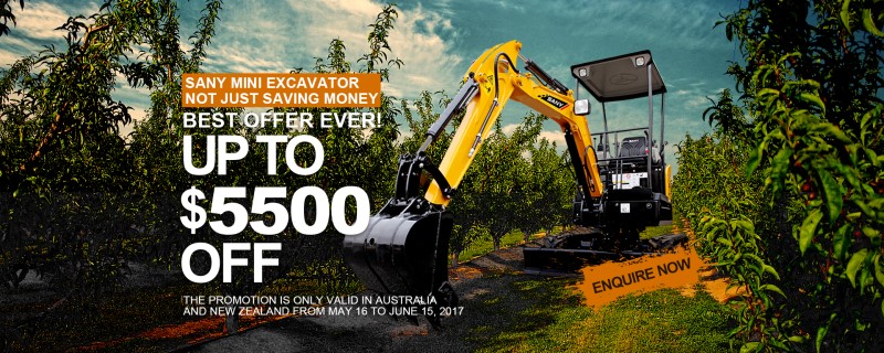 SANY Mini Excavators Unveil Best Offer Ever in Australia and New Zealand SANY Mini Excavators Unveil Best Offer Ever in Australia and New Zealand