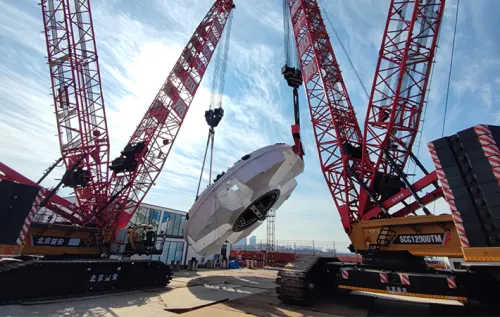 La grue SANY soutient la construction du plus long tunnel sous-marin au monde