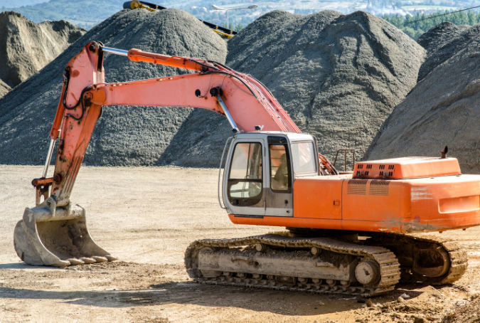 Excavator at a construction site