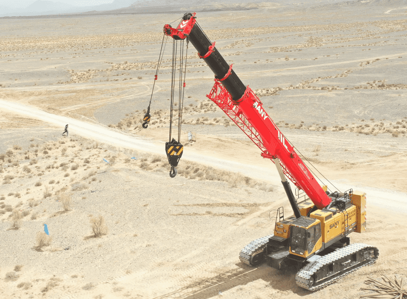 SANY crawler crane in the desert