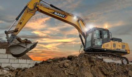 Fuel-efficient excavator in operation