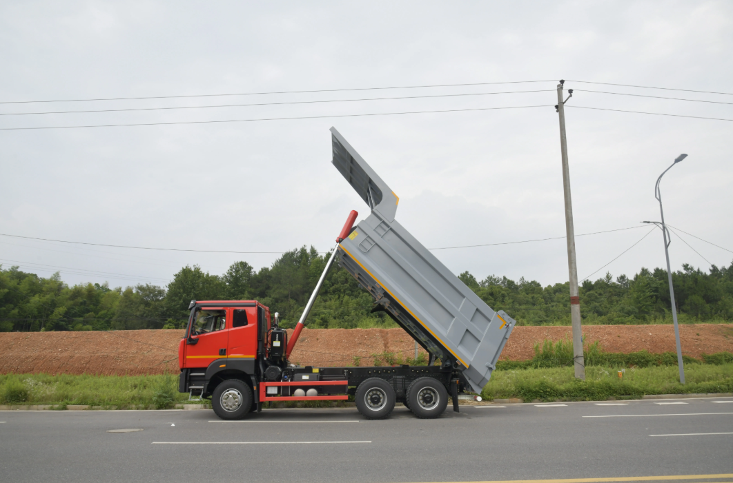 Dump truck preparing for the operation