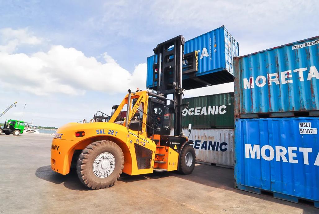 Forklift in operation