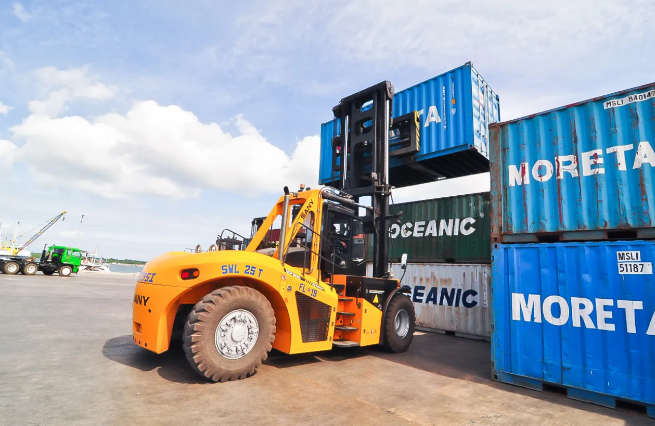 Forklift in operation