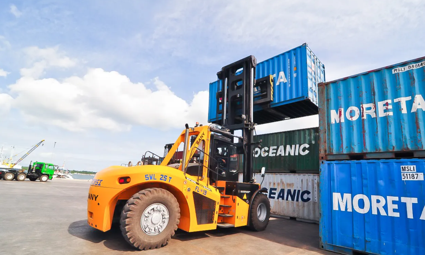 Forklift in operation