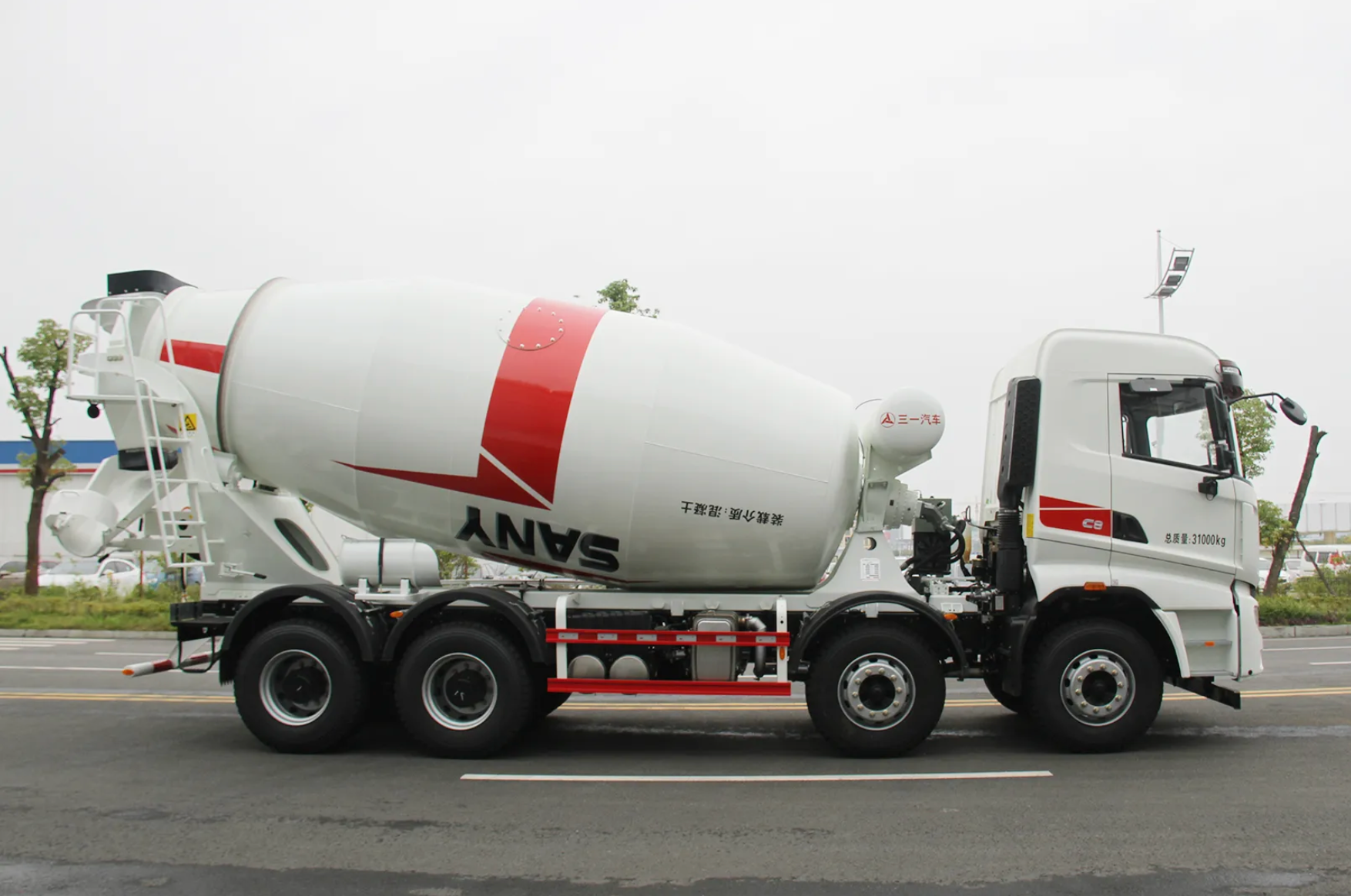 SANY truck mixer preparing for operation
