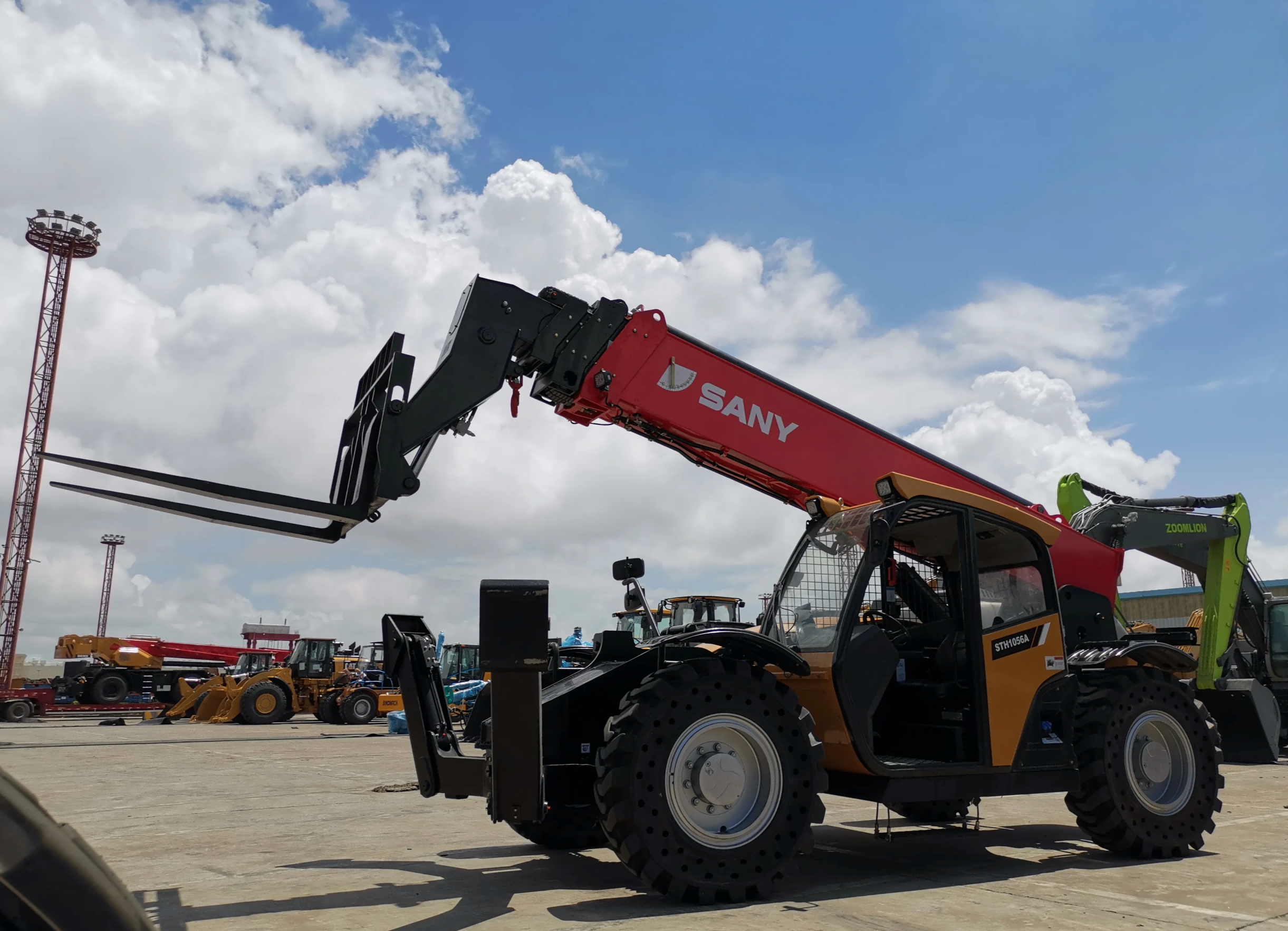 A telehandler at work