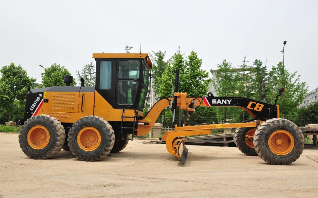 Road construction equipment under construction