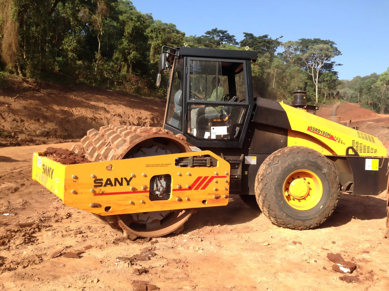 SANY roller at work