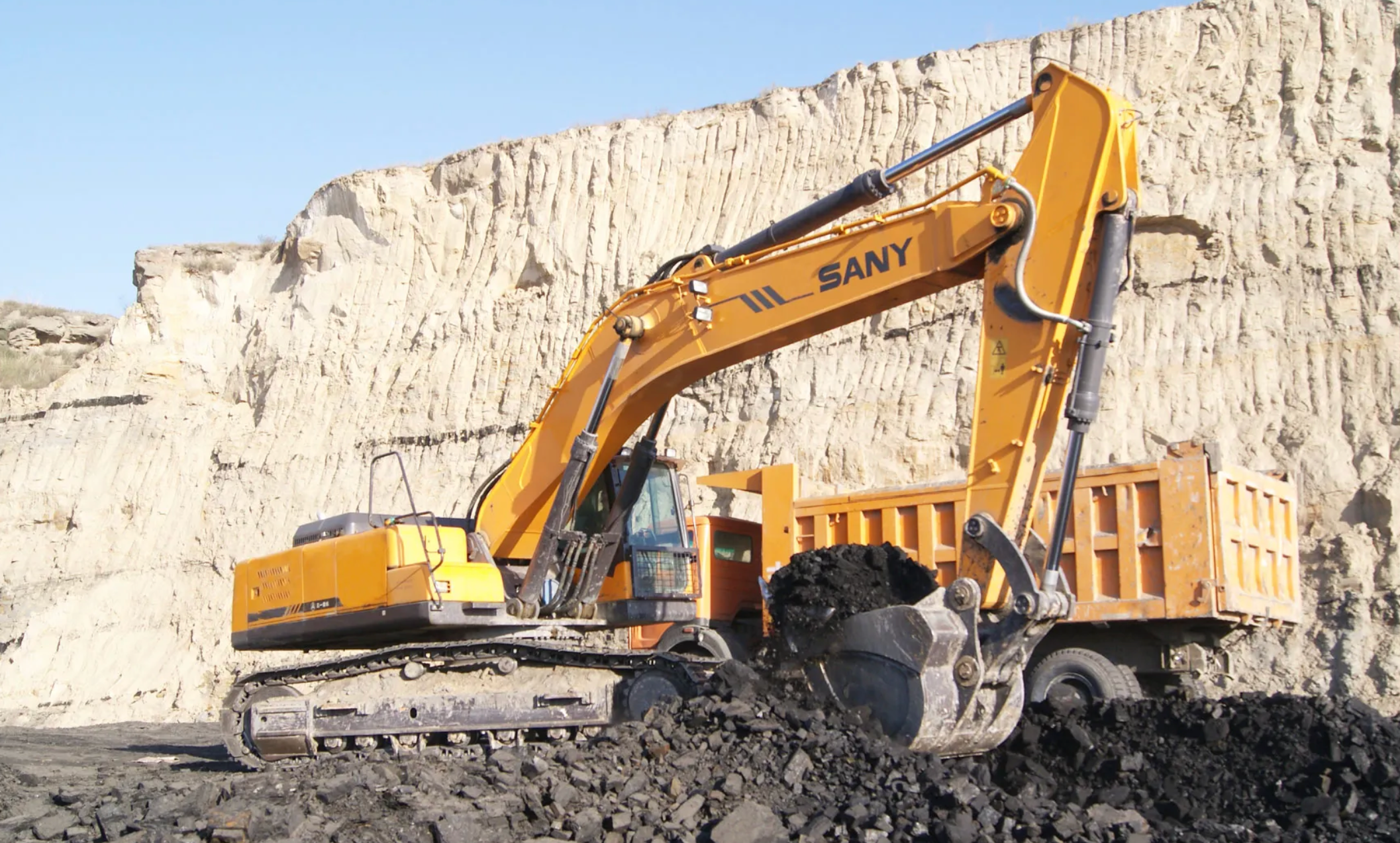 SANY large excavator in a land clearing operation