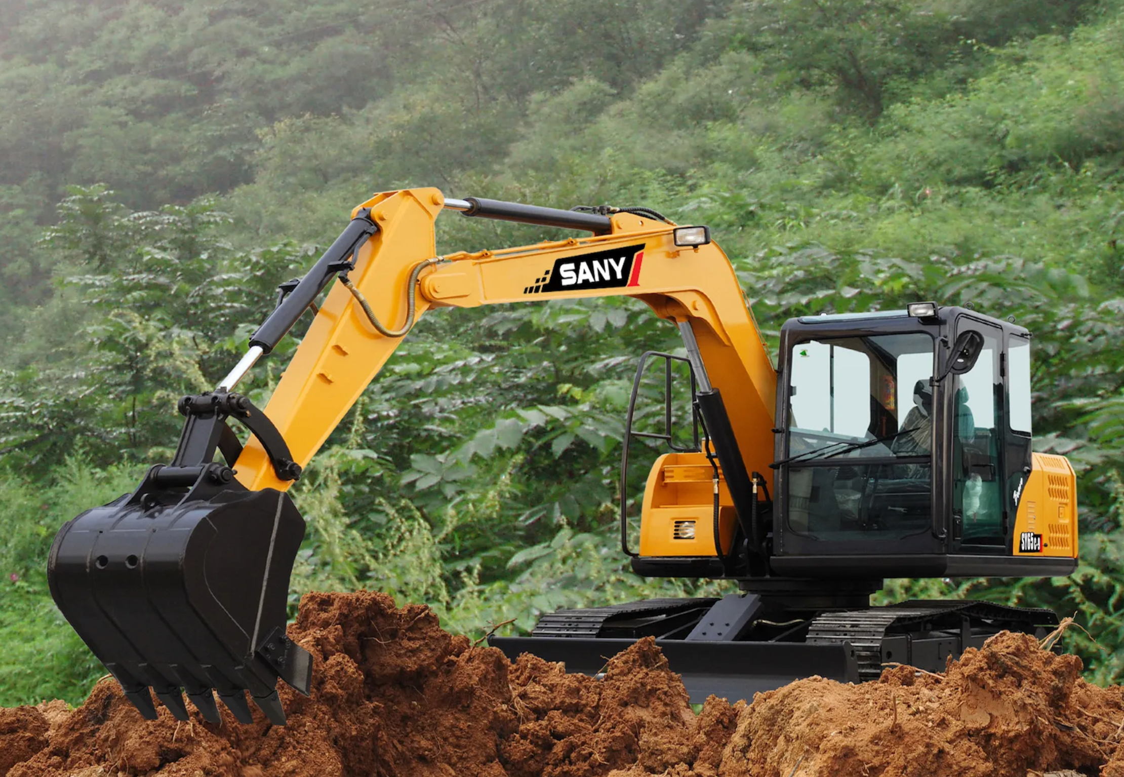 SANY small excavator in earthmoving operation
