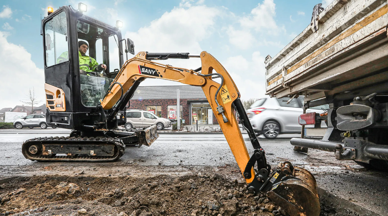 Construction vehicle currently in operation
