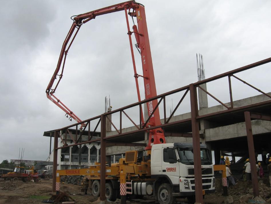 Concrete pouring site