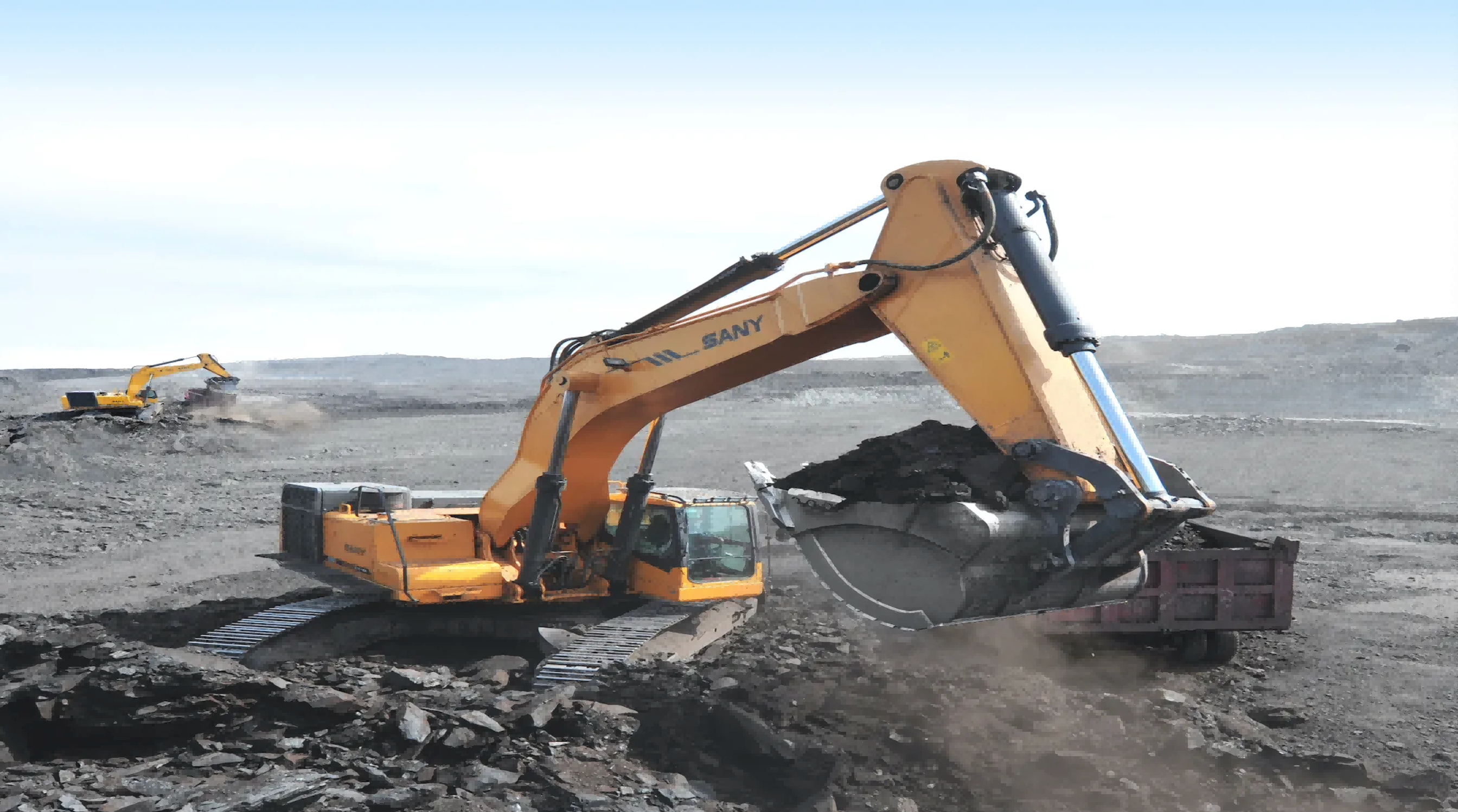 Mining operation in progress